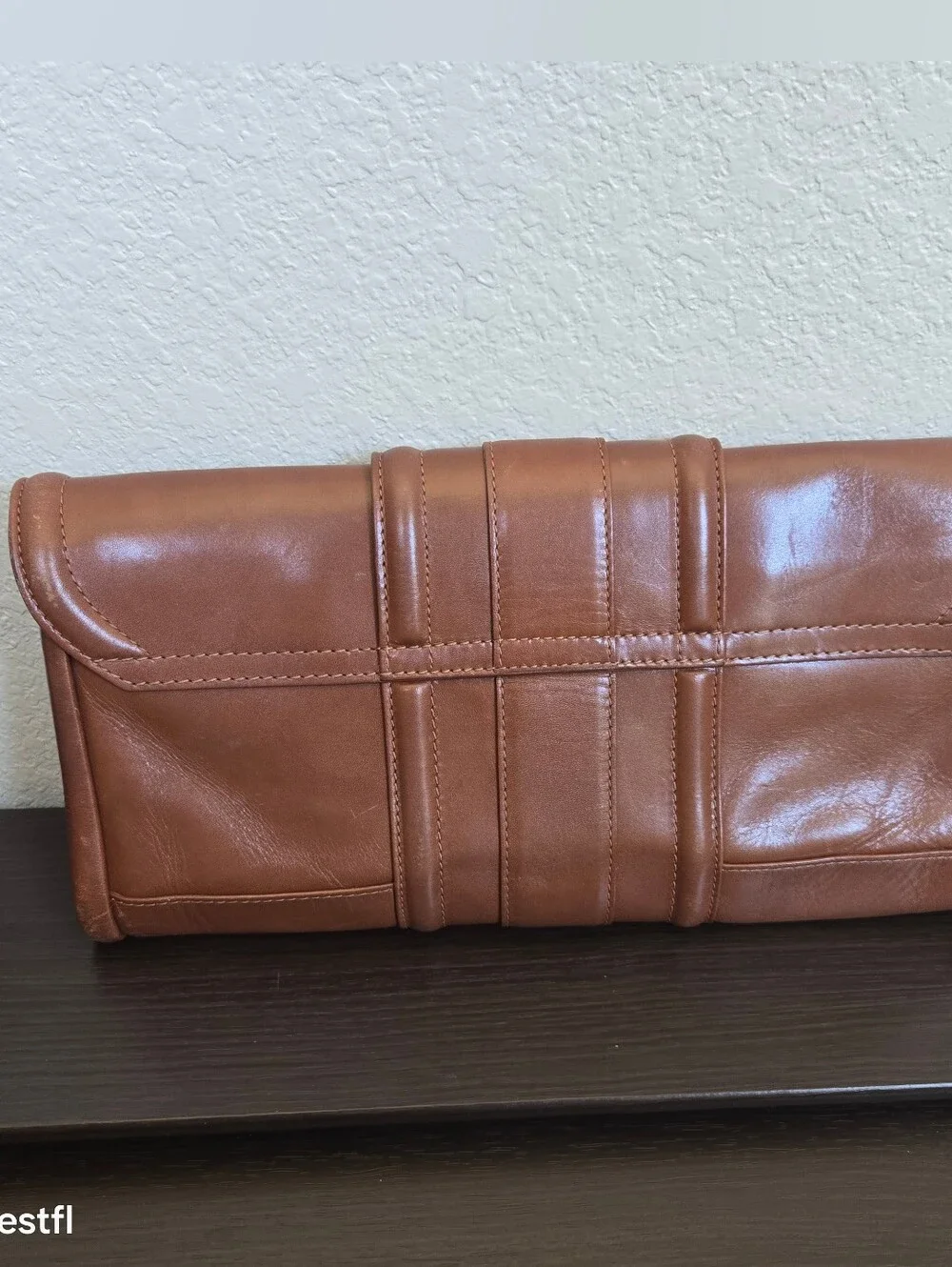 Michael Kors brown leather clutch